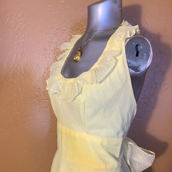 Vintage  60's/70's Couriers California Yellow Ruffled Halter Gown.  Sz 11/12 - Picture 6 of 9
